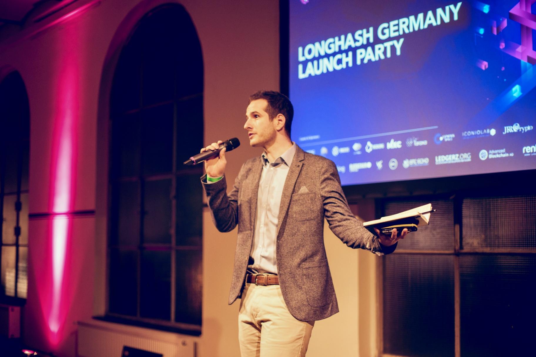 Jeff speaking at a tech conference